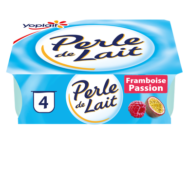 Yaourt brassé tropicale framboise passion PERLE DE LAIT - 4x125g
