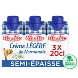 Crème UHT légère semi-épaisse 18% MG ELLE&VIRE - 60 cl