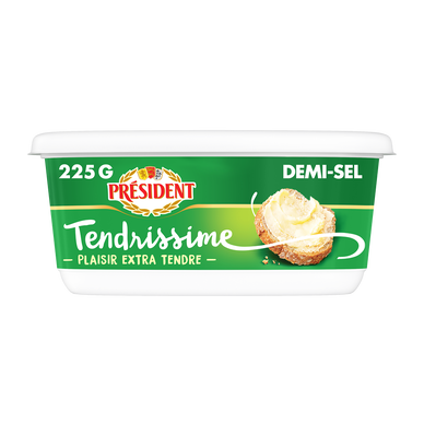 Beurrier tendrissime demi-sel 70%mg PRESIDENT - barquette 225g