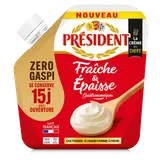 Crème fraîche et épaisse 25%mg PRESIDENT poche 30cl