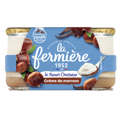 Yaourts brassés crème de marrons - 2 pots de 160g