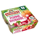 Dessert fruitier Pomme Rhubarbe ANDROS - 4 pots de 100g
