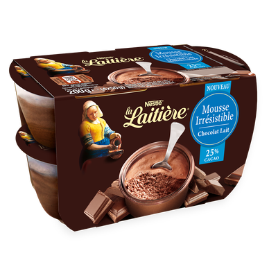 Mousse Irrésistible au Chocolat au Lait LA LAITIERE 4x50g