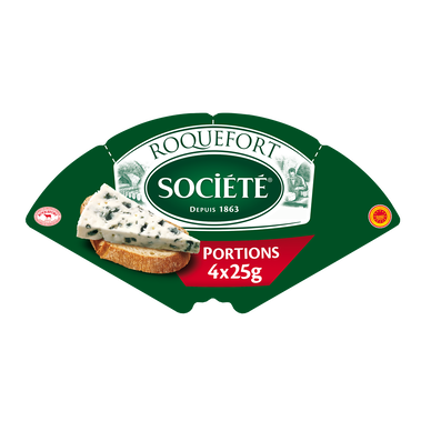 Roquefort AOP au lait cru de brebis SOCIÉTÉ 4 portions - 100g