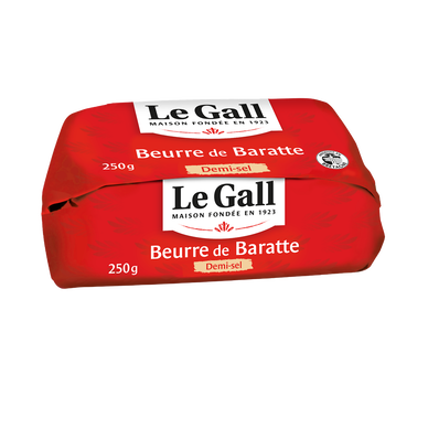 Beurre de baratte demi-sel fabrication ancienne LE GALL, 80%mg, plaquette de 250g
