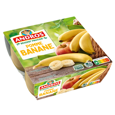 Dessert fruitier pomme banane ANDROS 4x100g