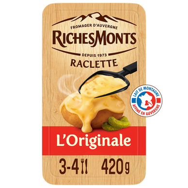 Fromage à raclette nature RICHESMONTS - 16 tranches 420g