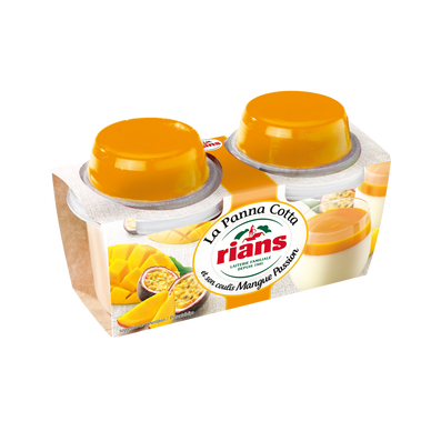 Dessert Panna Cotta coulis mangue passion RIANS - 2 pots de 120g