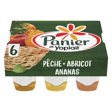 Yaourt sur lit de fruits jaunes PANIER DE YOPLAIT - 6x140g