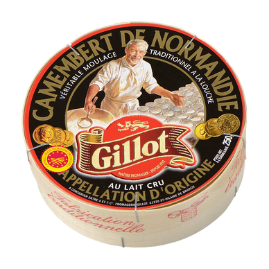 Camembert de Normandie au lait cru GILLOT, 22%mg, 250g