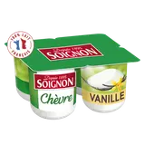 Yaourts au lait de chèvre vanille SOIGNON  - 4 pots de 125g