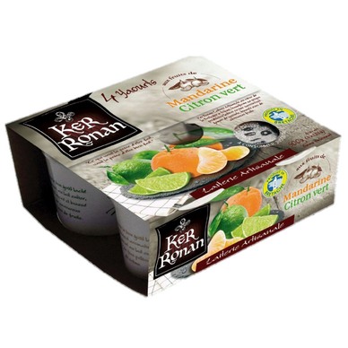 Yaourt brassé mandarine citron vert KER RONAN - 4x125g