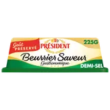 Beurrier demi-sel pasteurisé 80%mg PRESIDENT 225g