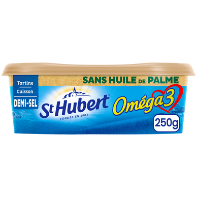 Matière grasse demi-sel à tartiner sans huile de palme  Omega 3 ST HUBERT- 250g