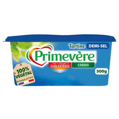 Matière grasse à tartiner demi-sel  55% de matière grasse PRIMEVERE, 500g