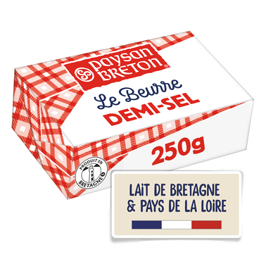 Beurre demi-sel 80%MG PAYSAN BRETON - Plaquette de 250g
