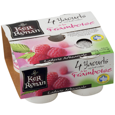 Yaourts aux framboises KER RONAN - 4x125g
