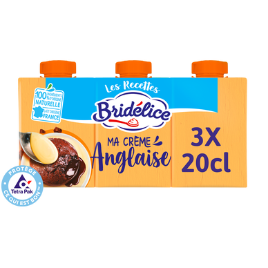 Crème anglaise UHT BRIDELICE, 3x20cl