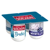 Yaourts brassés au lait de brebis myrtille SOIGNON  - 4 pots de 110g