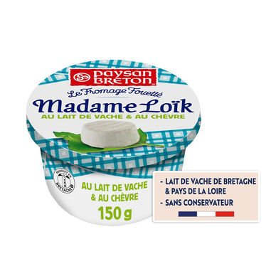 Fromage fouetté à tartiner au lait de vache et chèvre MADAME LOIK - 150g