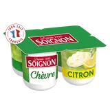 Yaourts brassés au lait de chèvre citron SOIGNON  - 4 pots de 125g