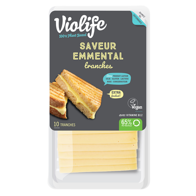 Tranches saveur emmental préparation alimentaire à base d'huile de noix de cooc VIOLIFE 200g