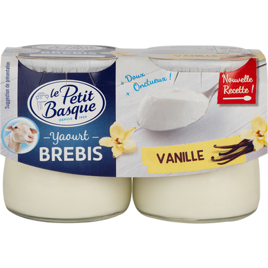 Yaourt au lait de brebis à la vanille LE PETIT BASQUE, 2x125g