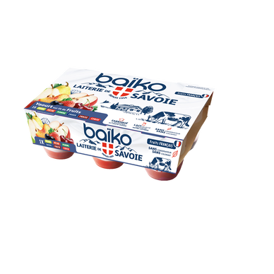 Yaourts au lait entier "Corbeille de fruits" BAIKO, 6x125g