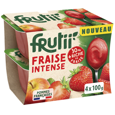 Compote de pomme fraise FRUITII'SPECIALITE POT 4X100G