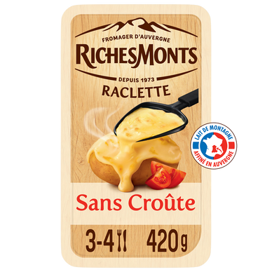 Fromage à raclette sans croûte RICHESMONTS - 16 tranches 420g