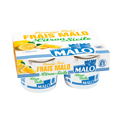 Fromage frais 7% au citron MALO, 4x100g
