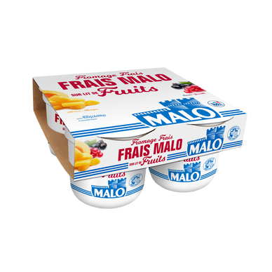 Fromage frais sur lit de fruits, MALO, 7% de MG, 4x100g