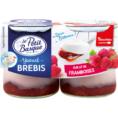 Yaourt de brebis lit de framboises LE PETIT BASQUE 2x125g