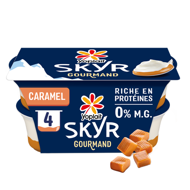 Skyr sur lit caramel beurre salé YOPLAIT SKYR 4x120g