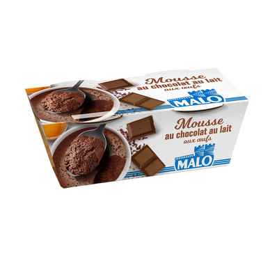 Mousse au chocolat au lait et aux oeufs MALO 2x60g
