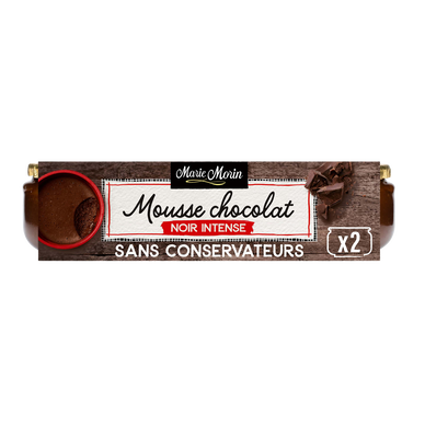 Mousse au chocolat noir intense MARIE MORIN - 2 pots de 100g