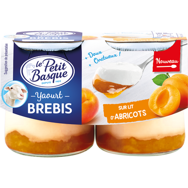 Yaourt de brebis sur lit d'abricots LE PETIT BASQUE 2X125G