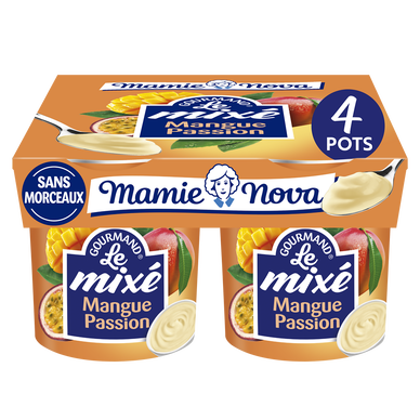 Yaourts mixés gourmand mangue passion MAMIE NOVA 4x135g