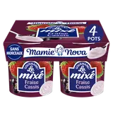 Yaourt mixés gourmand fraise cassis MAMIE NOVA 4x135g