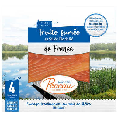 Truite fumée de France salée au sel de l'Ile de Ré MAISON PENEAU, 120g