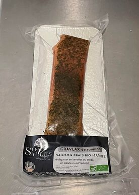 Gravlax de saumon fumé bio, LES SAULES, 120g