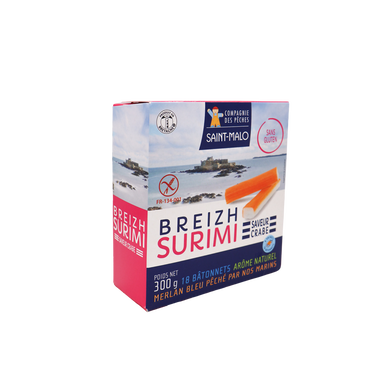 Bâtonnets surimi saveur crabe sans gluten COMPAGNIE DES PECHES - x18 -300g