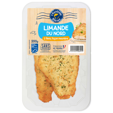 Filet de limande meunière ASSIETTE BLEUE, 2 pièces, 200g