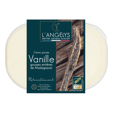 Crème glacée à la vanille L'ANGELYS, 450g