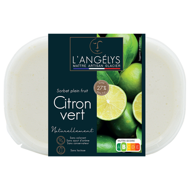 Sorbet plein fruit citron vert L'ANGELYS 500g