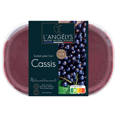 Sorbet plein fruit cassis L'ANGELYS 500g