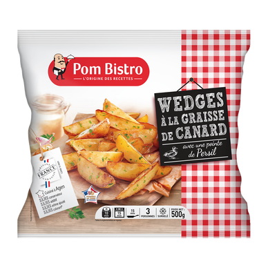 Pommes de terre Wedges graisse de canard POM BISTRO 500g