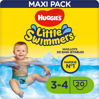 Couches de bain taille 3-4 Little Swimmers HUGGIES, x20