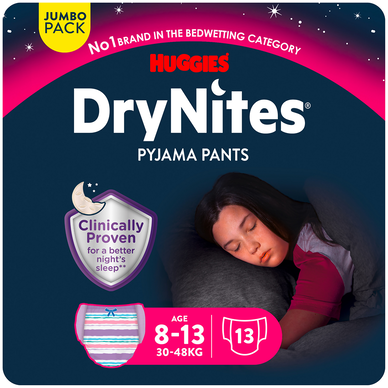 Sous-vêtements de nuit drynites filles HUGGIES 30/48 Kg(8-13ans)x13