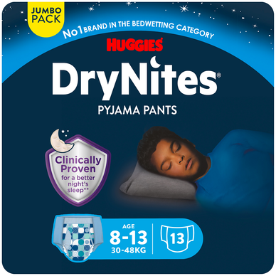Sous-vêtements de nuit drynites garçons HUGGIES 30/48 Kg(8-13ans)x13